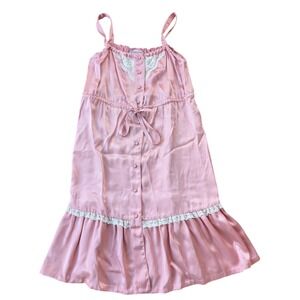 TRIVIA by‎ Charm of Hollywood Pink Lace Button Front Coquette Feminine Dress 7/8